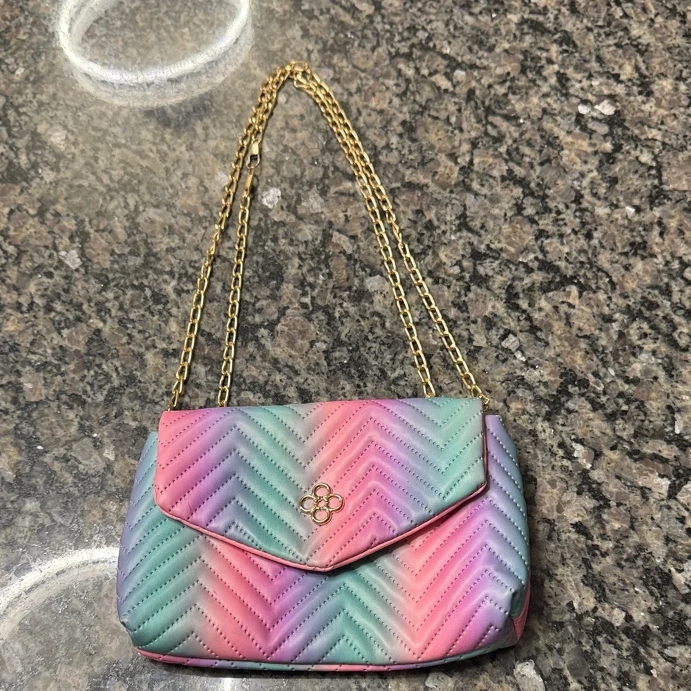 Multicolor Quilted Chain Bag EUC